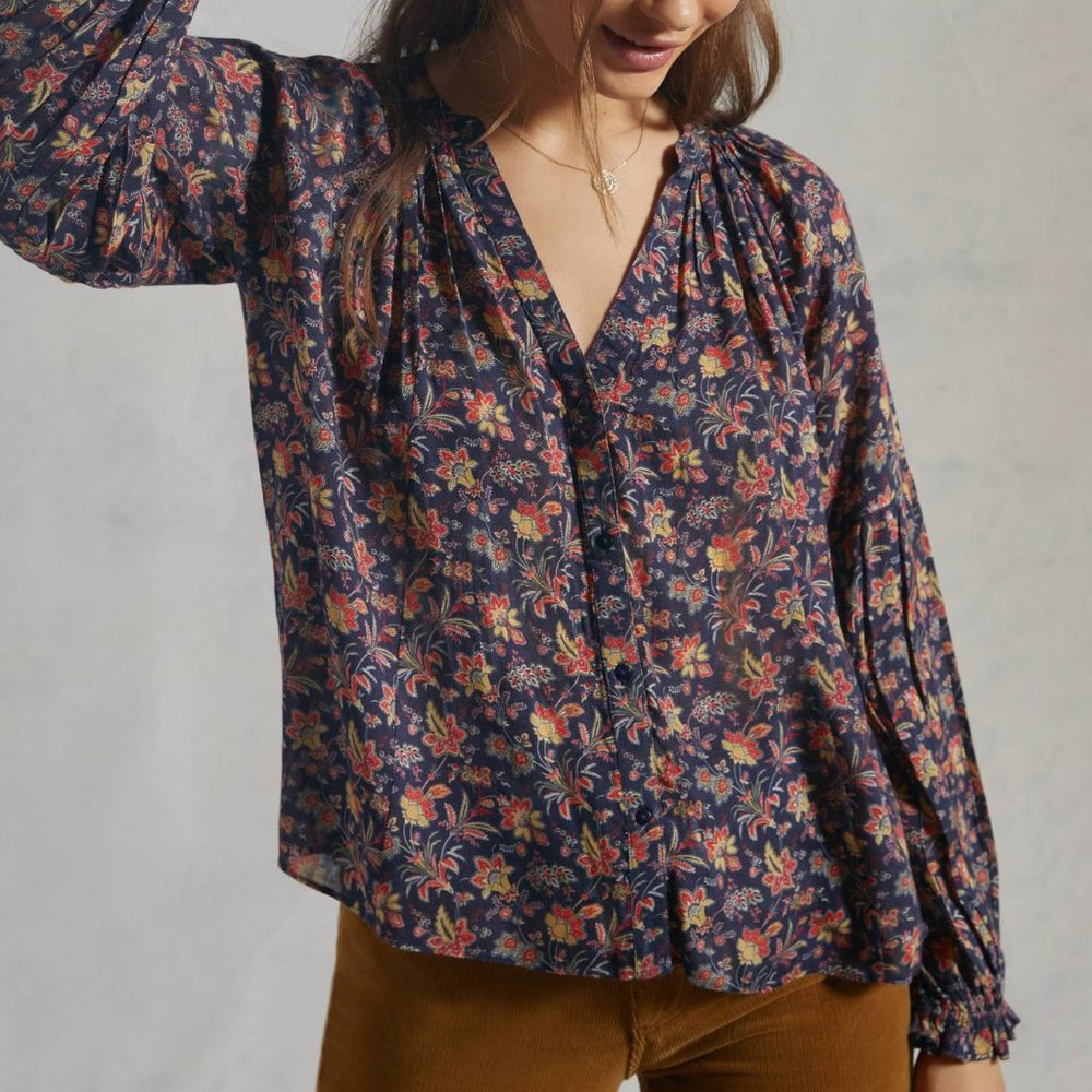 HTF Anthropologie Janelle Puff-Sleeved Blouse - Picture 2 of 4
